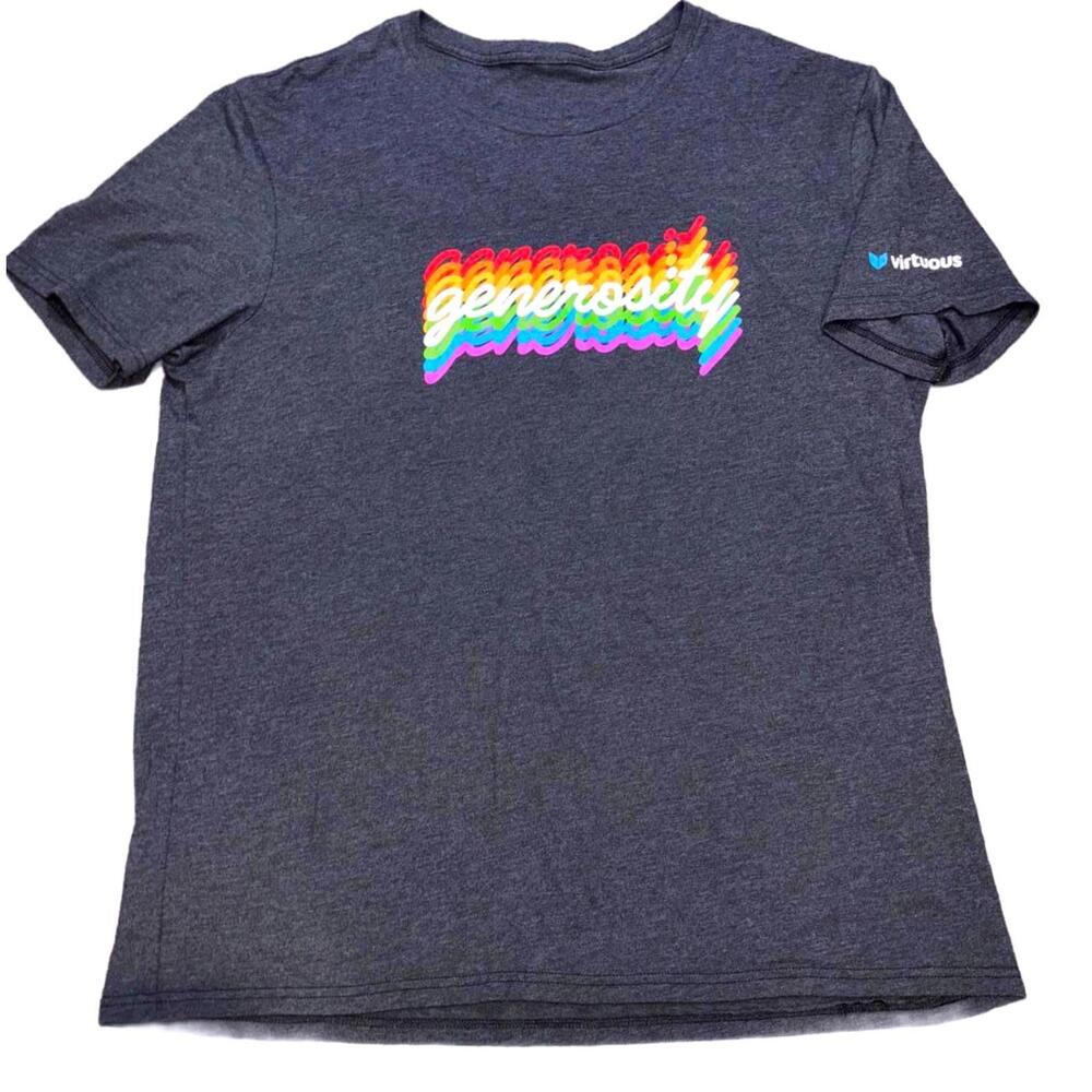 Virtuos Rainbow Generosity Graphic Men's Size X-Large Tee - Comfortable Material